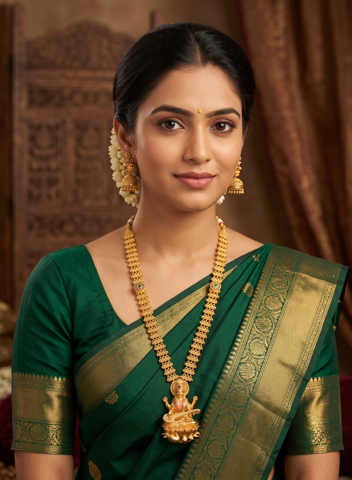 Divine Saraswati Temple Jewellery Set