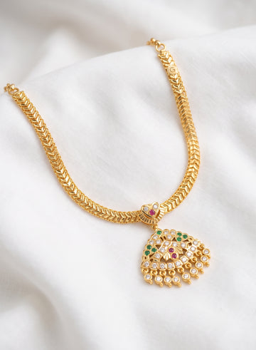 Triangular Geometric Attigai Necklace