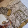 Kalamkari Silk Unstitched Lehenga Fabric 3pcs Set - Light Green
