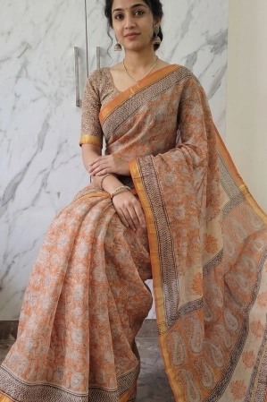 Sanganeri Block Printed Kota Cotton Saree