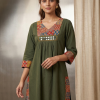 Ajrakh Patch work cotton Kurta set - Mirror Work