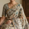 Blockprinted Kota cotton saree - Kalamkari